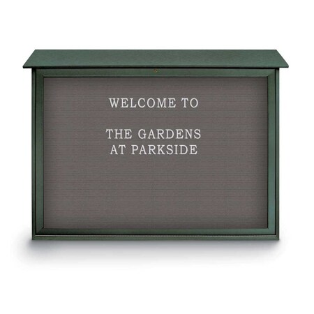 United Visual Products Indoor Enclosed Combo Board, 42"x32", Satin Frame/Grey & Blue Spruce UVCB4232-GREY-BLSPRU